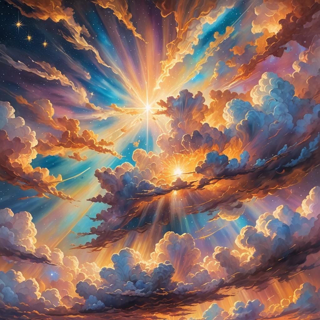 Astral Cosmic Illustration: Southern Cross in Divine Light