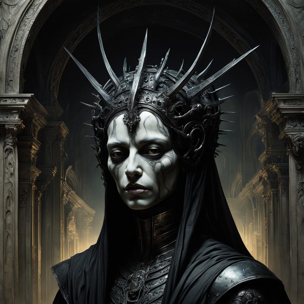 Queen of the Iron Throne in a Dark, Gothic Aesthetic