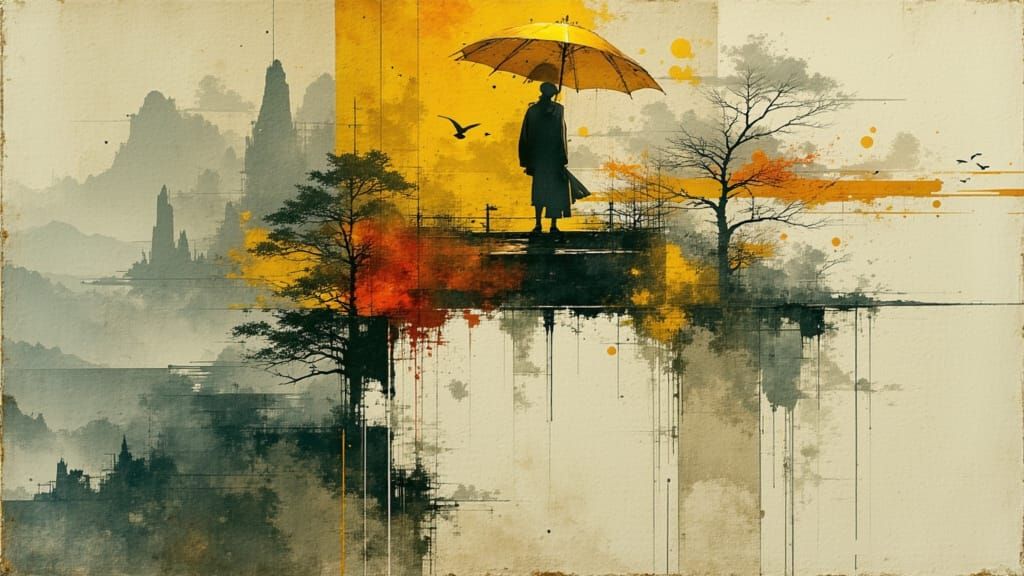 Peace and Love: Double Exposure in Surrealist Style