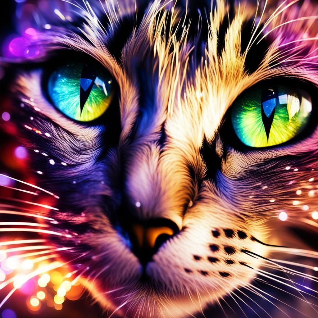 Glittering Cat Eyes in a Magical Fantasy Setting