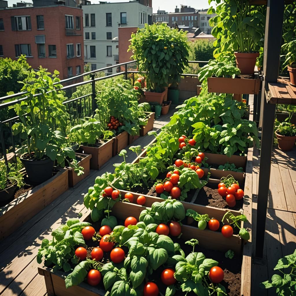 Balcony Vegetable Garden in Cinematic Style
