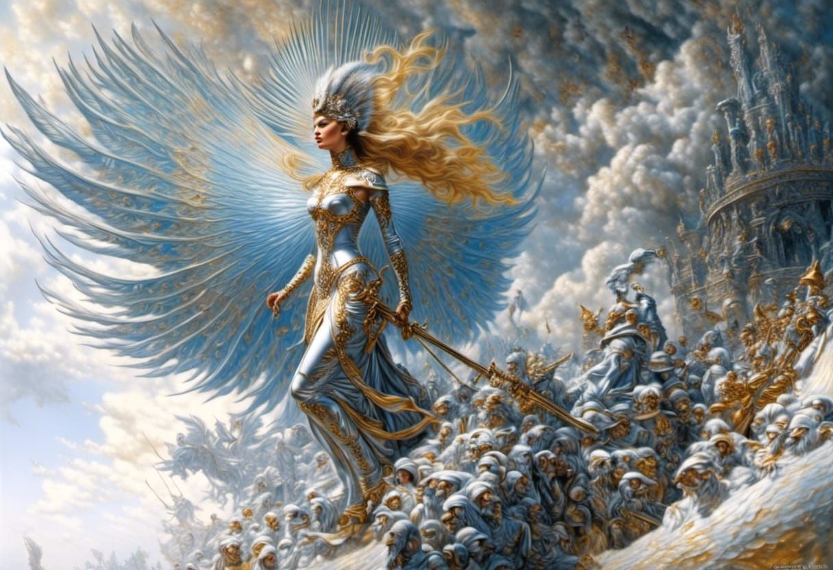 Futuristic Cityscape with Bizarre Creatures in Hyperreal Det...