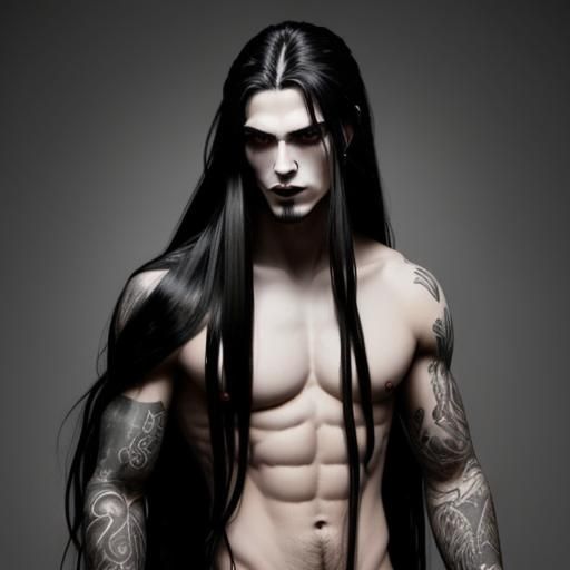 Goth Man with Long Hair