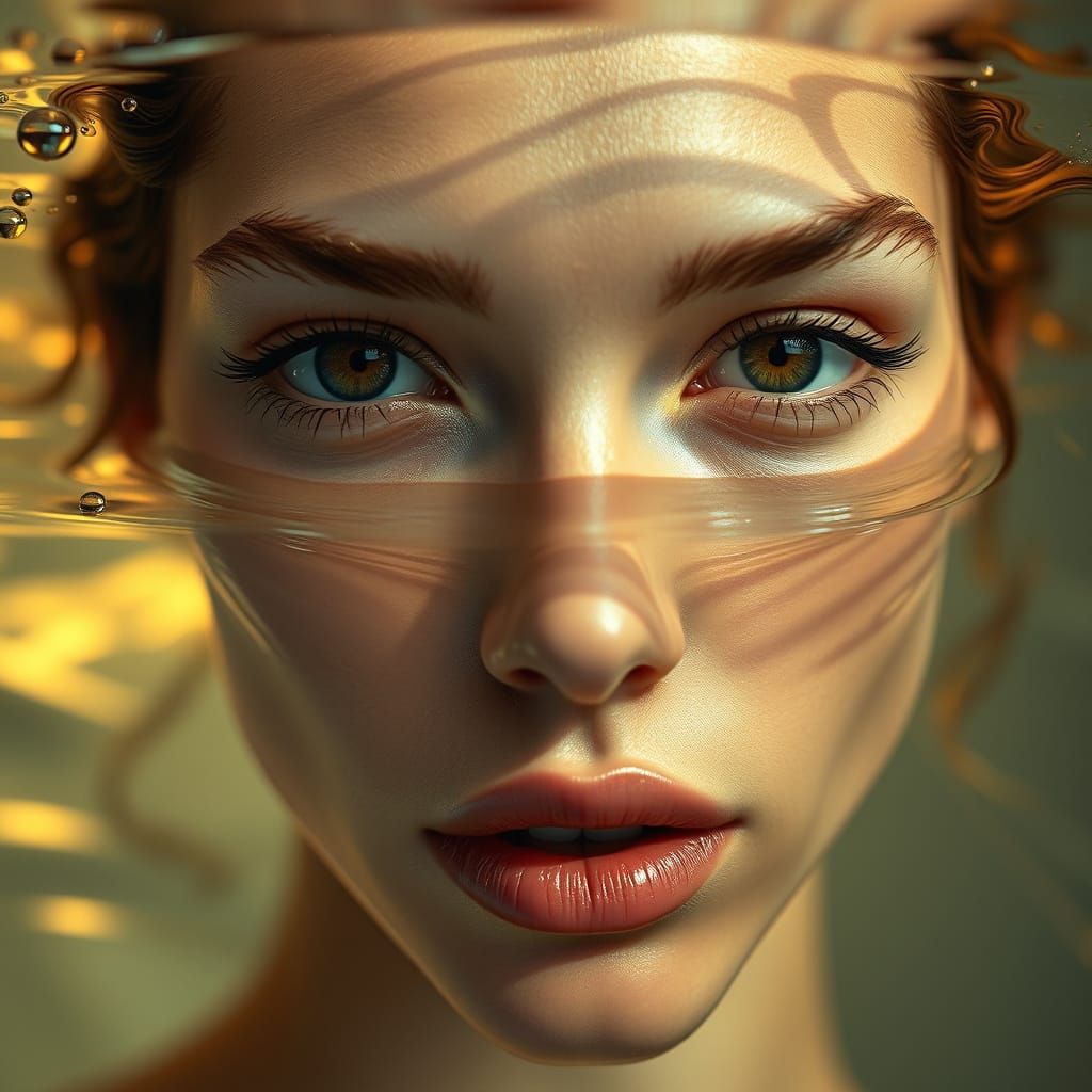 High-Fashion Portraits in Rippling Water