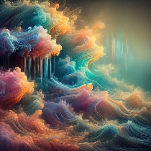 Ethereal Smoke Being in a Magical Fantasy Art