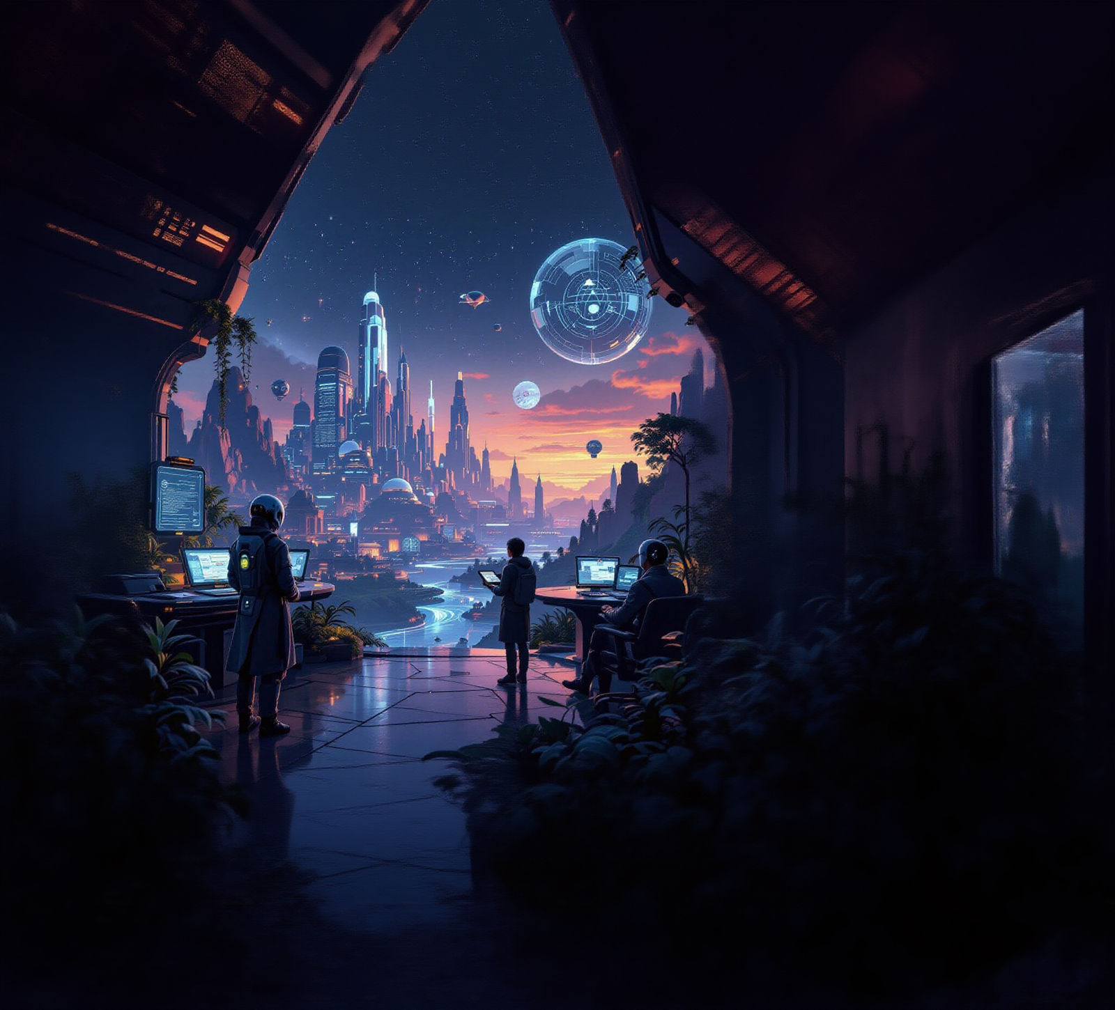 Futuristic Hybrid Learning Environment in Matte Painting