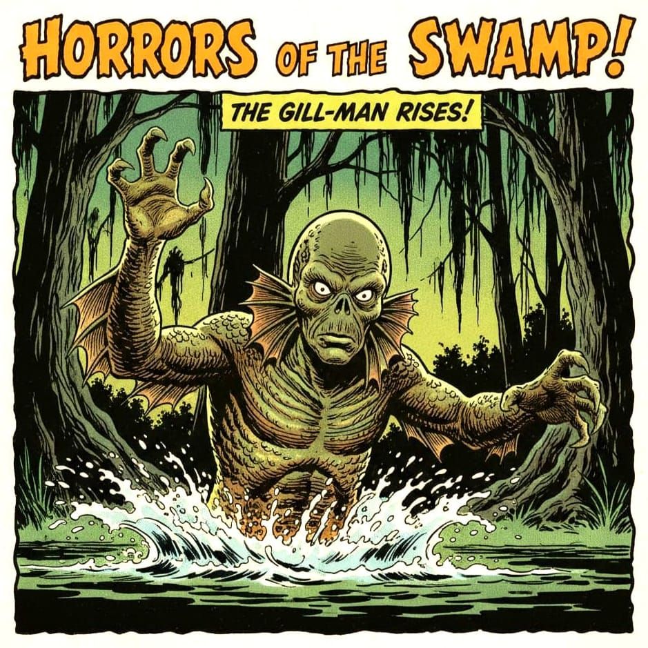 Creature from the Black Lagoon Emerges From Water