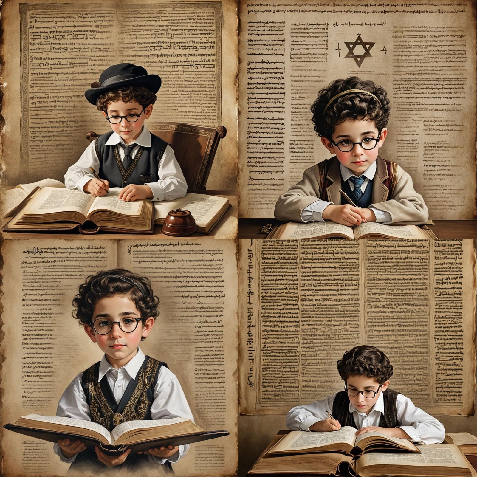 A Heartwarming Image of a Young Boy Studying Torah
