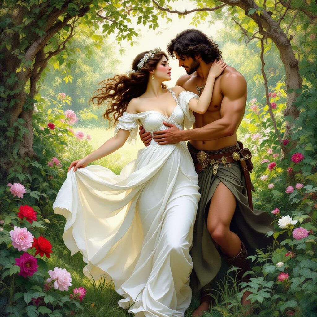 Proserpina's Abduction: A Romantic Realism Scene