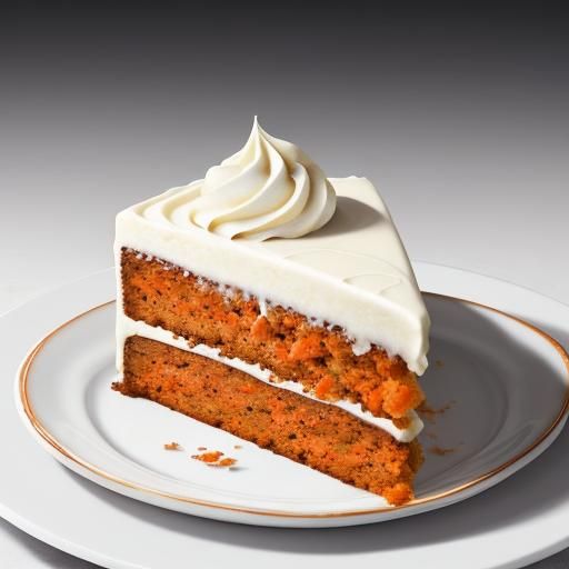 Realistic Carrot Cake Slice with Vanilla Icing