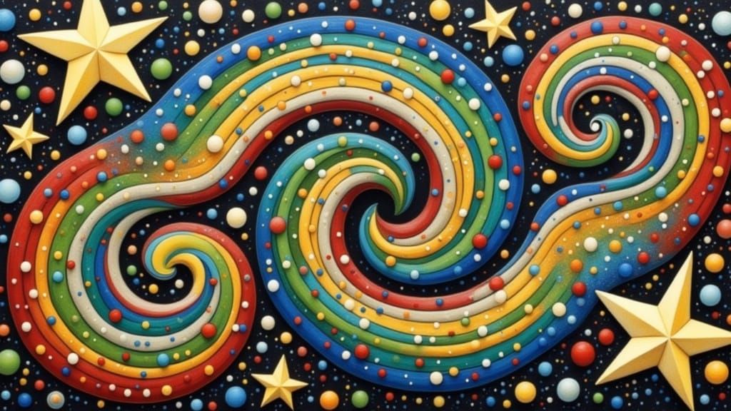 Cosmic Vortexes Swirling with Stars in Mixed Artistic Styles