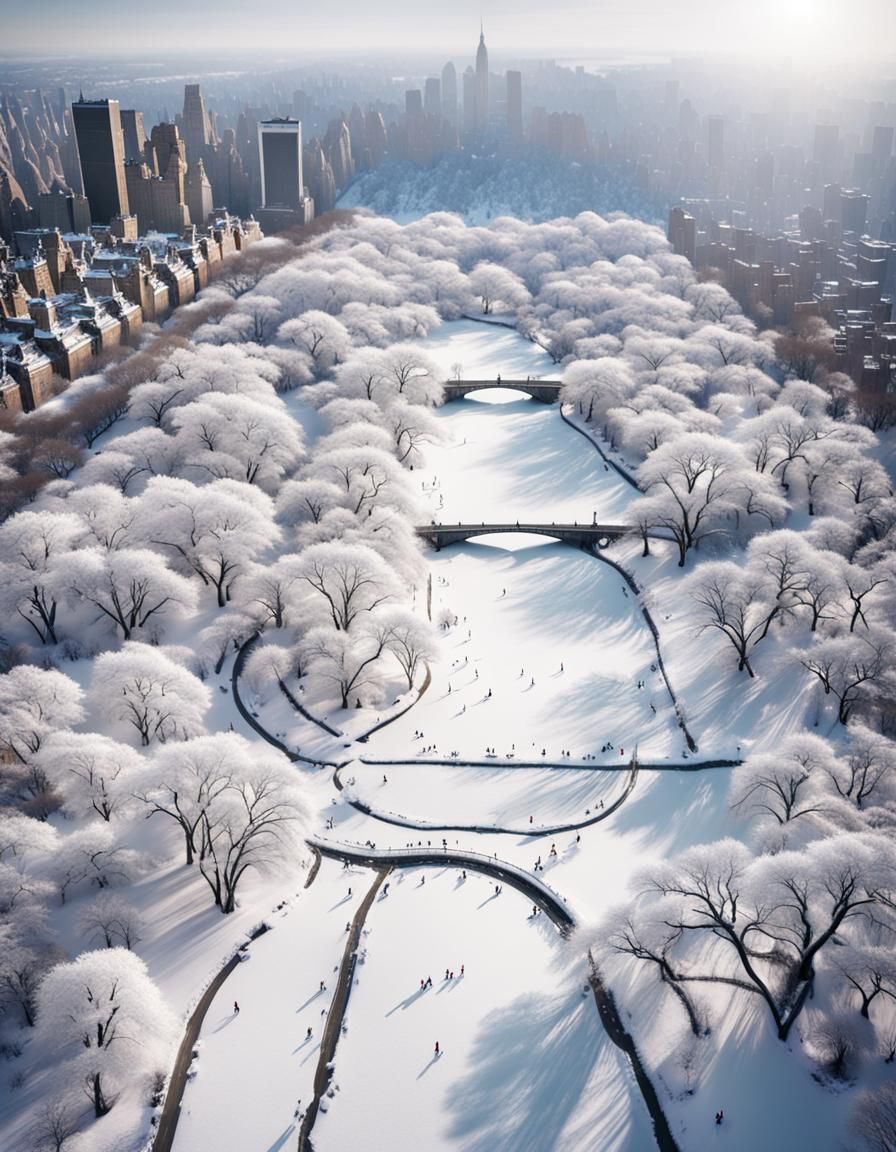 Winter Scenery: Central Park Snow Scene