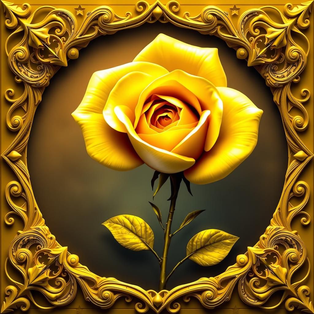 Fantasy Portrait with Abstract Fractal Frame