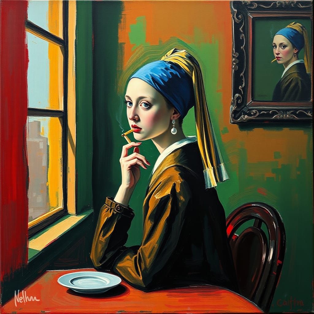 Girl with Pearl Earring in Expressionist Style