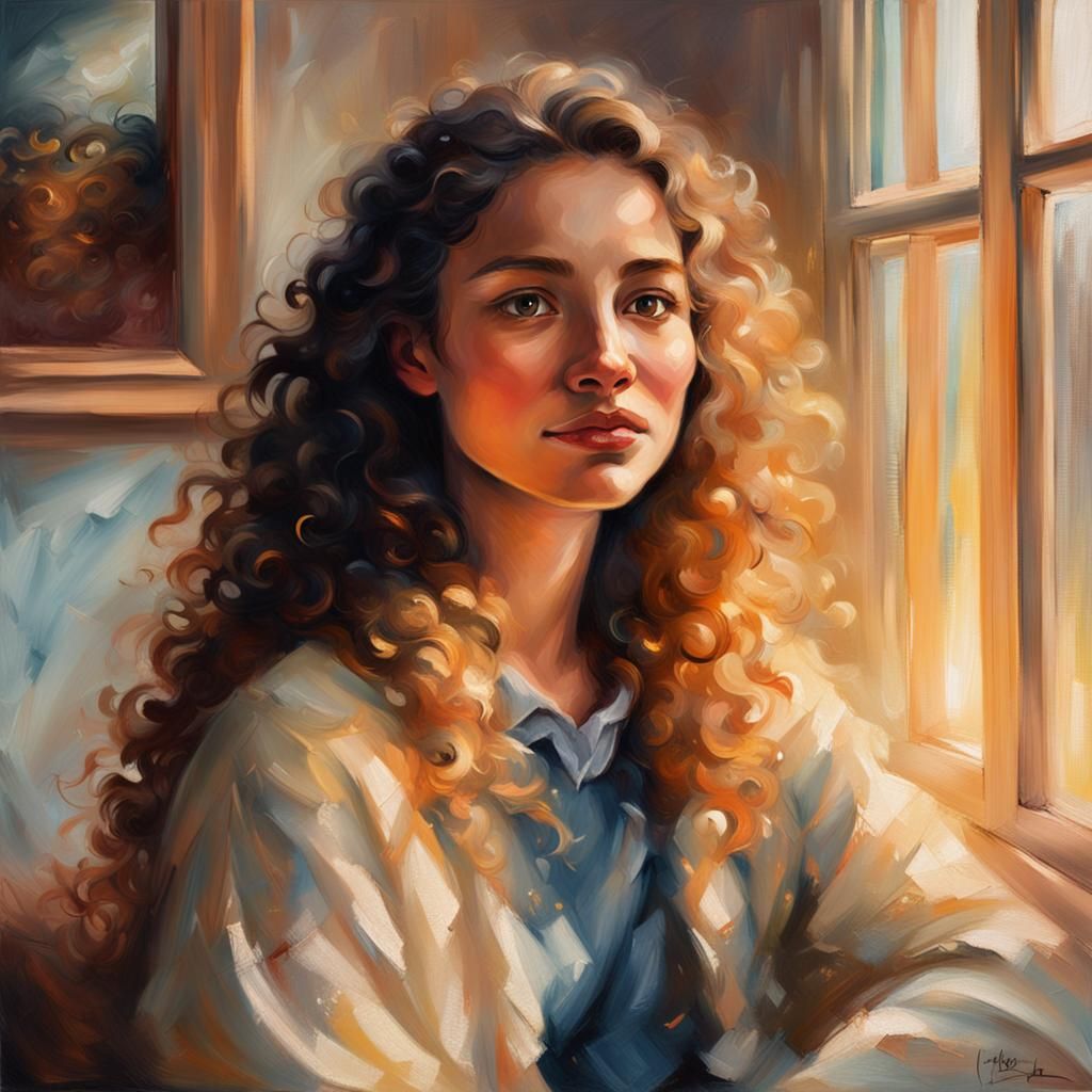 Warm Portrait of a Woman in Impressionist Style