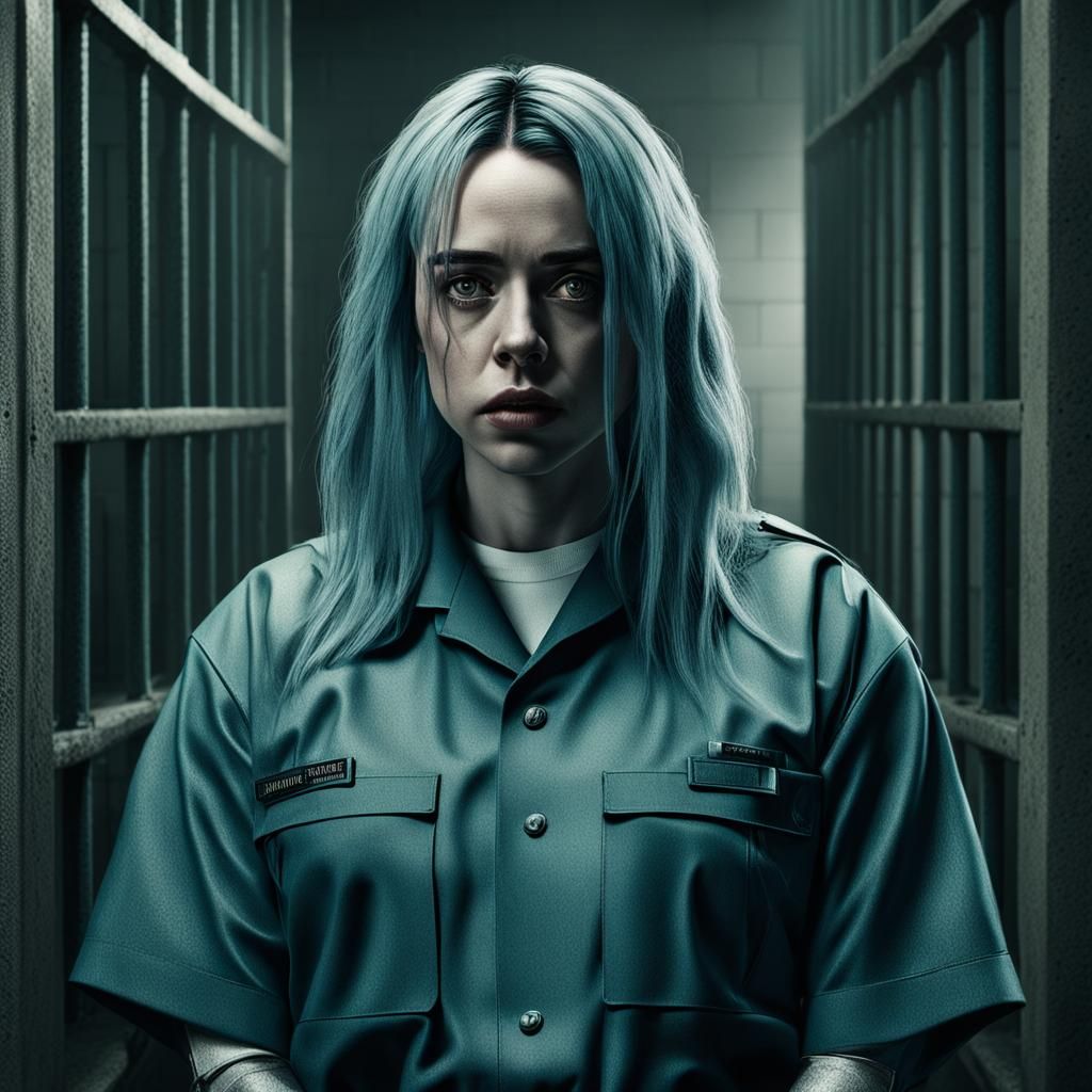 Billie Eilish in Prison: A Dramatic Movie Poster