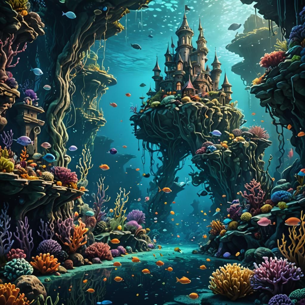 Fantastical Underwater Landscape in Deep Color