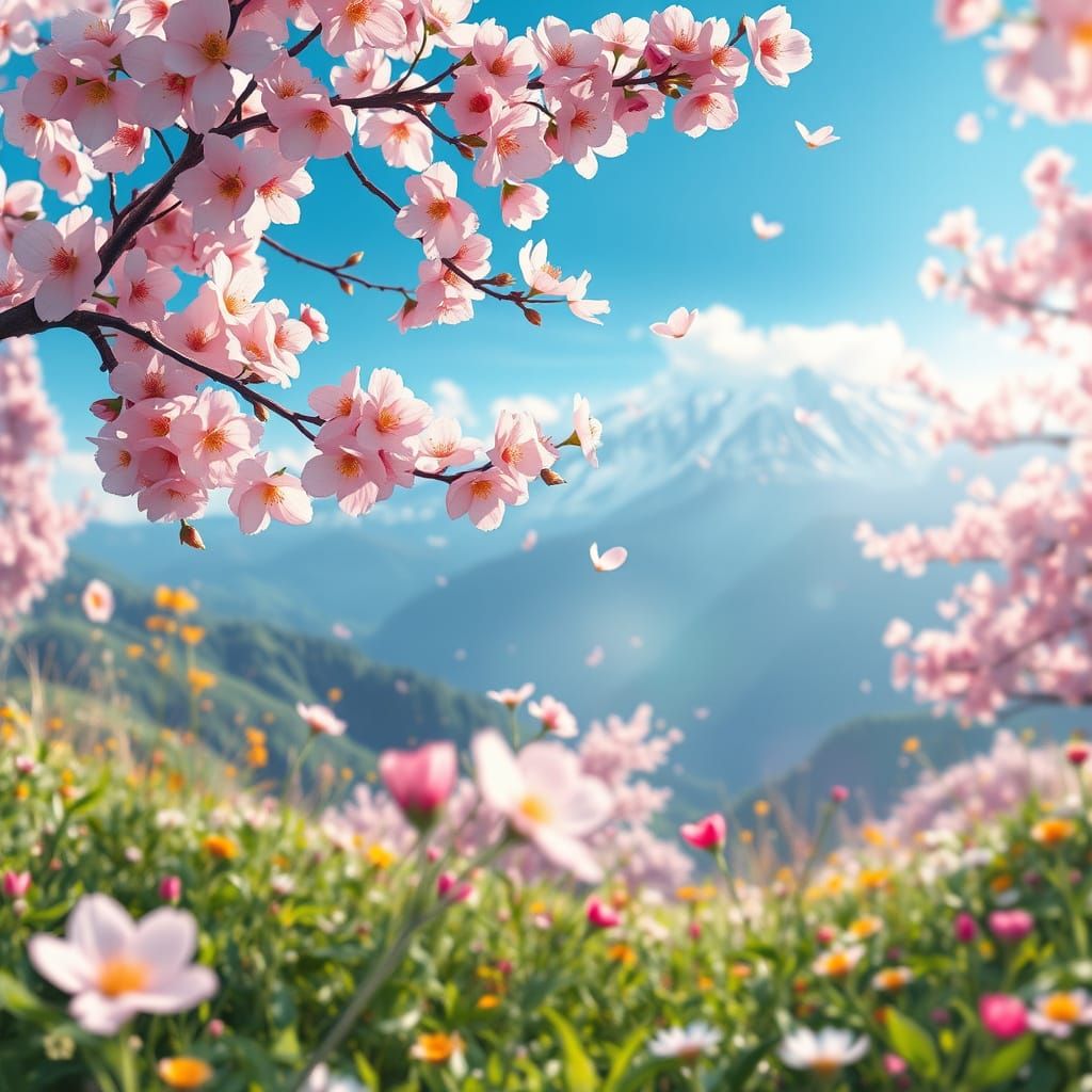 Cherry Blossoms Bloom in Vibrant 3D Anime Style