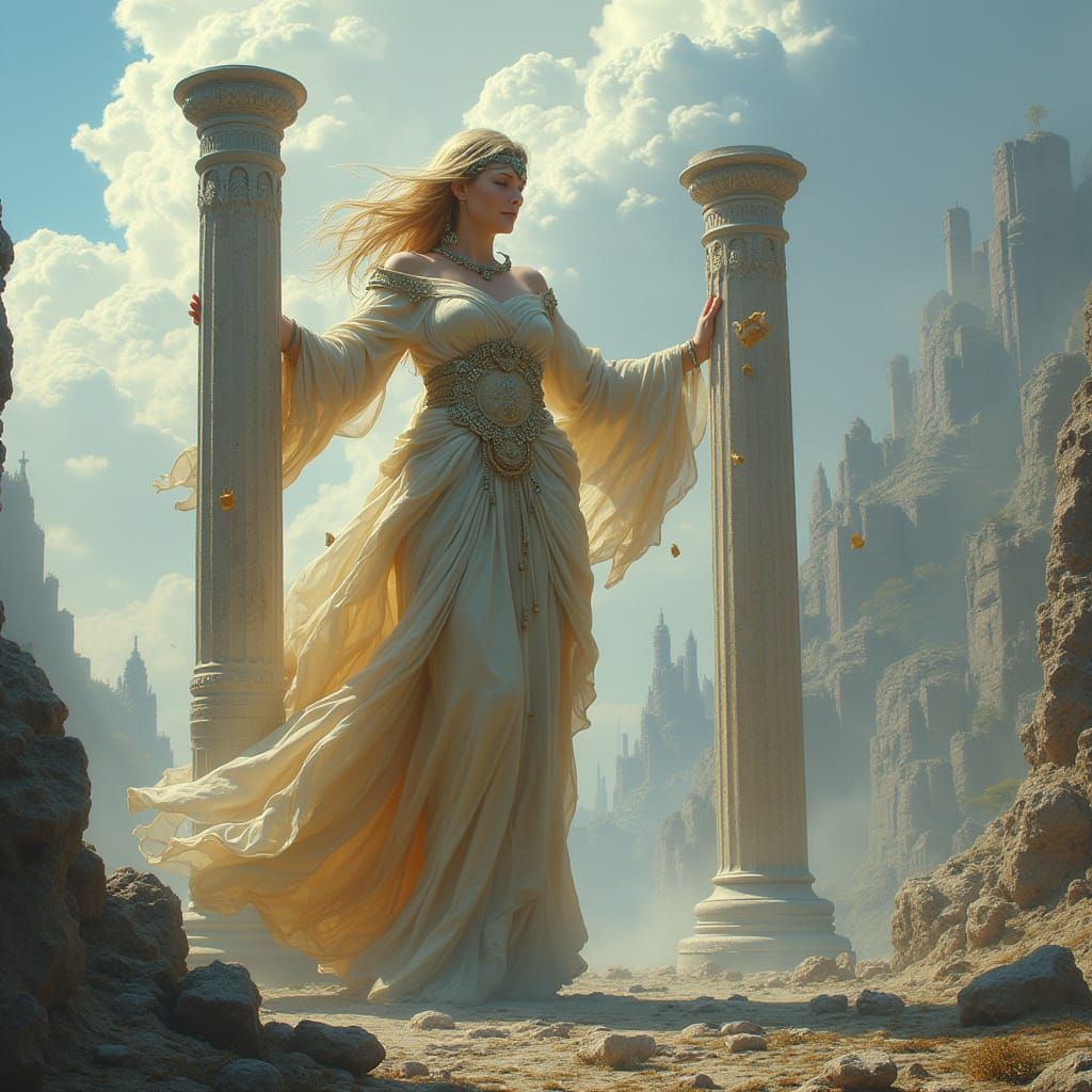 Goddesses of Architecture in Majestic, Hyper-Realistic Citys...