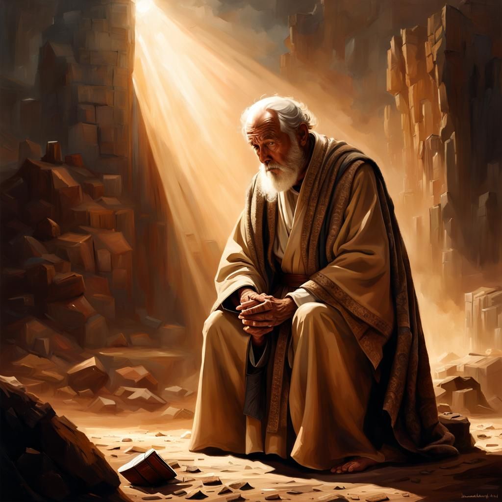 Earnest Prayer of an Elderly Man in Biblical Times