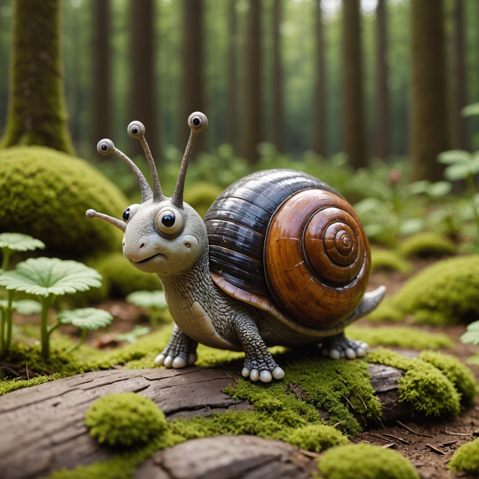 Curious Snail in Aardman-Style Claymation