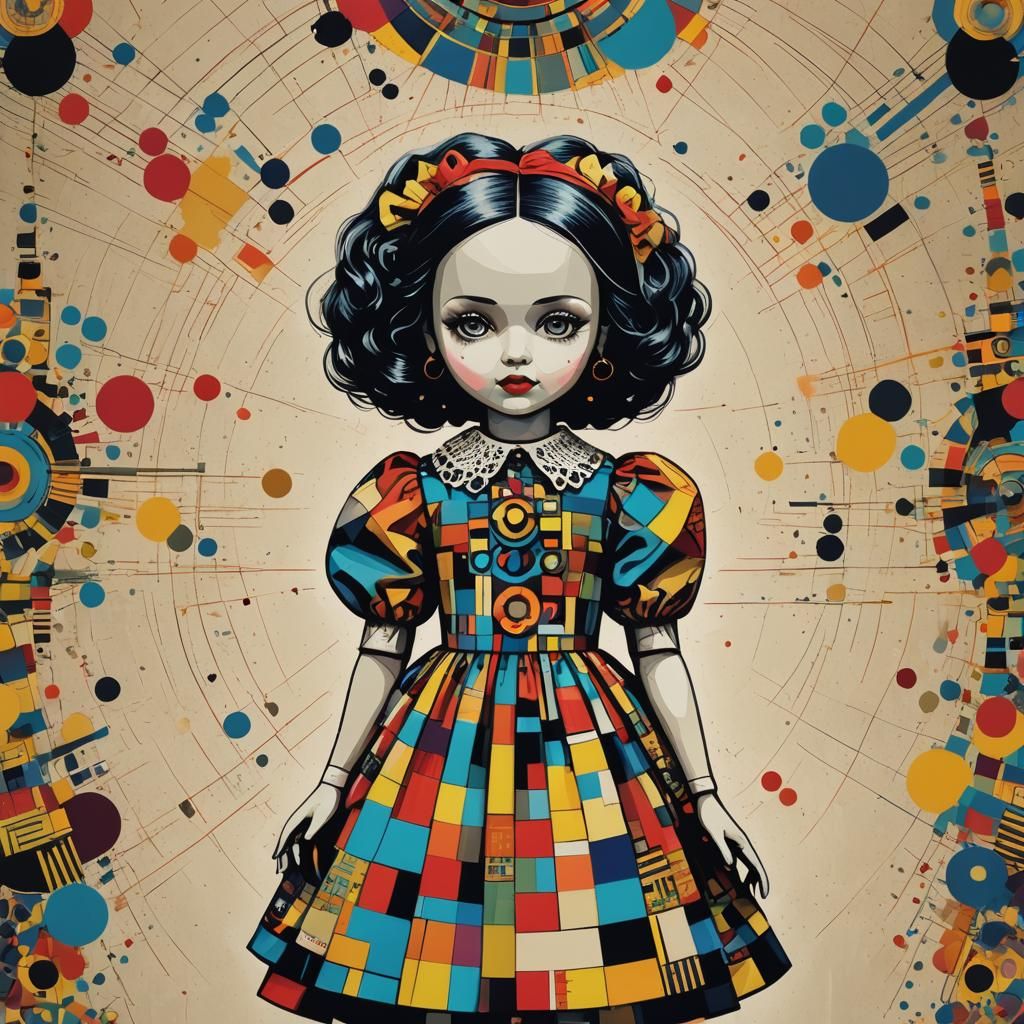 Pop Art Doll in Beautiful Dress
