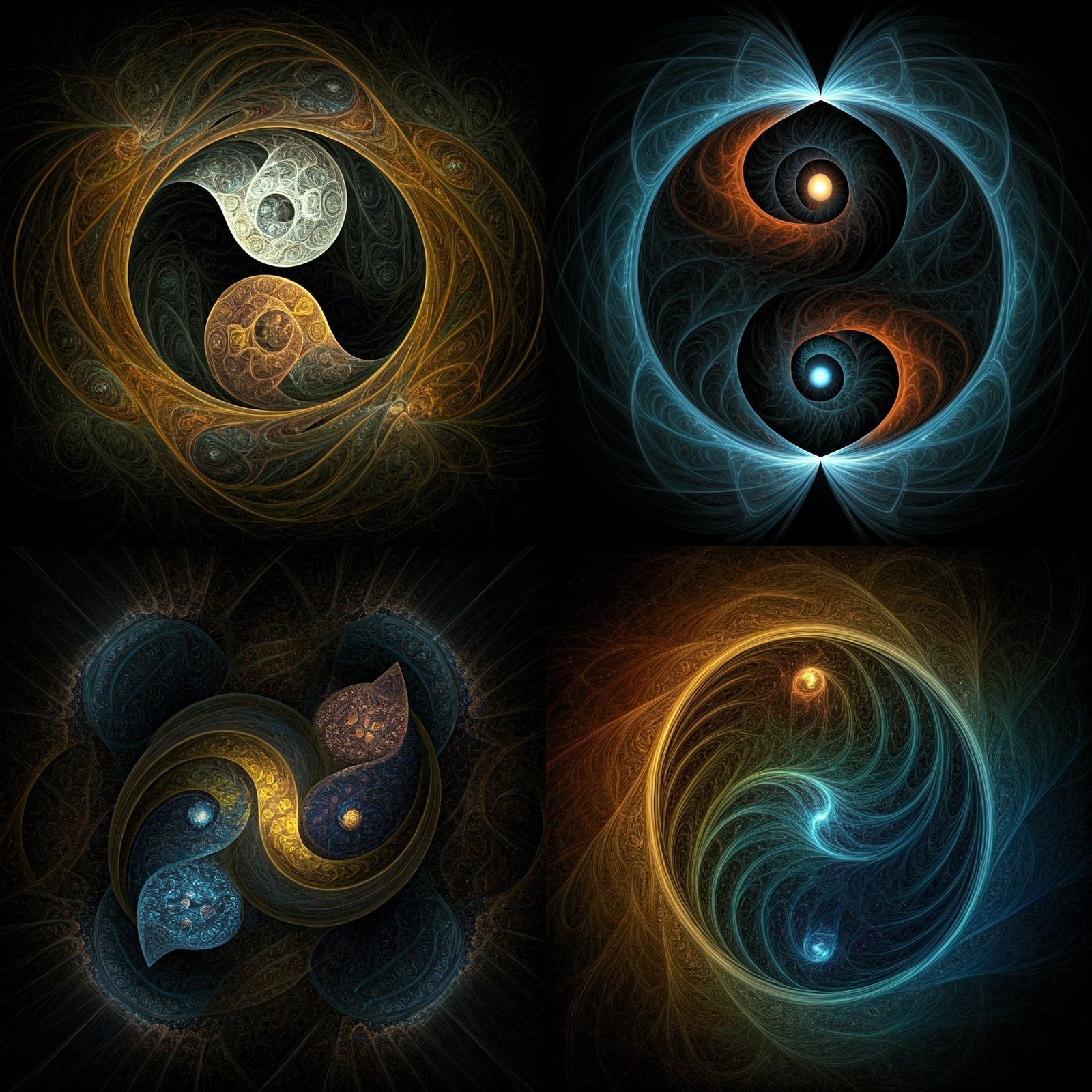 Evolving Yin Yang Cat Mandalas in Intricate Zentangle Fracta...