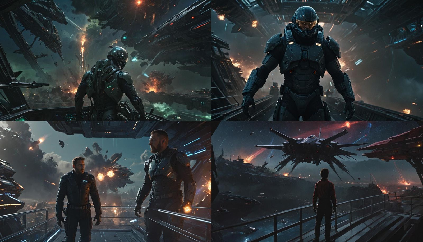 Futuristic Space Battle: Earth's Last Stand