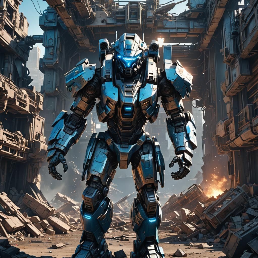 Mecha Pilot in Ruins: 3D Game Cinematic