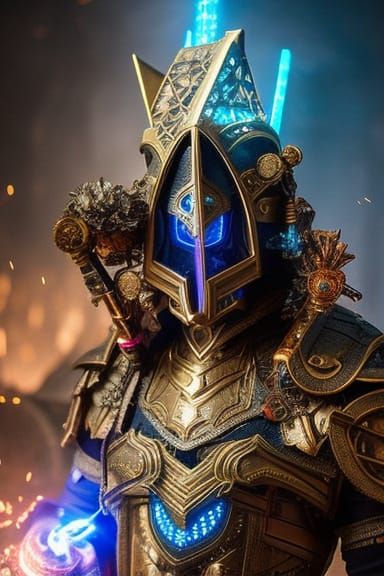 Dark Elf Artificer in Steampunk Armor