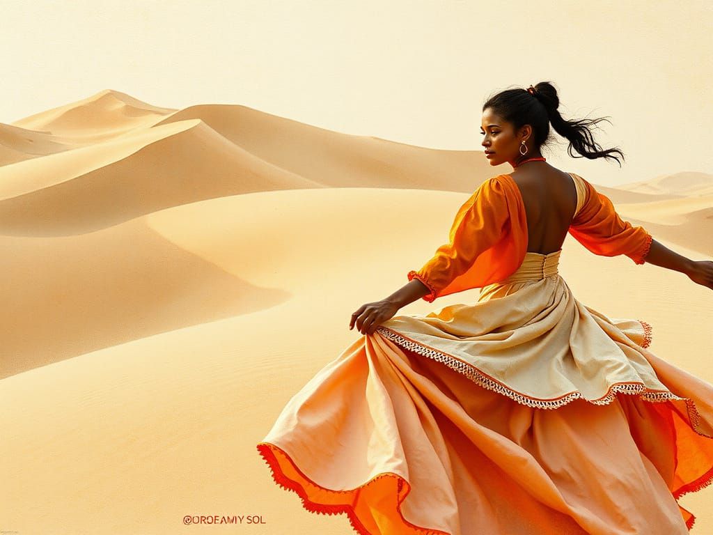 Whirling Dervish in Muted Watercolor Expressionism