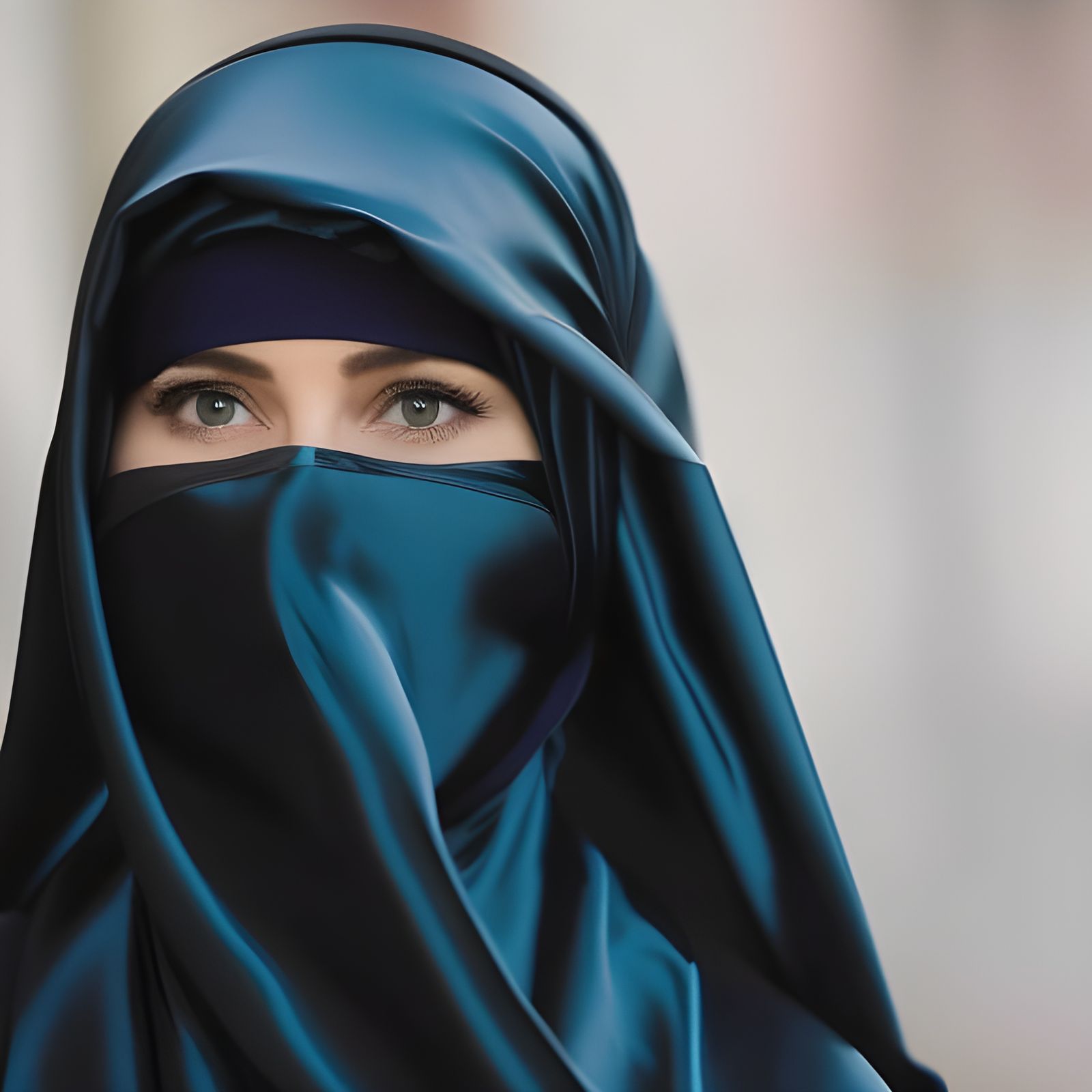 Hyperrealistic Portrait of a Woman in Niqab