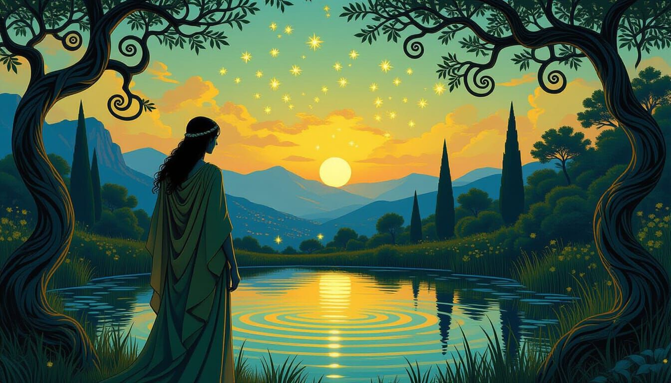 Pan Watches Fireflies in Ancient Greece