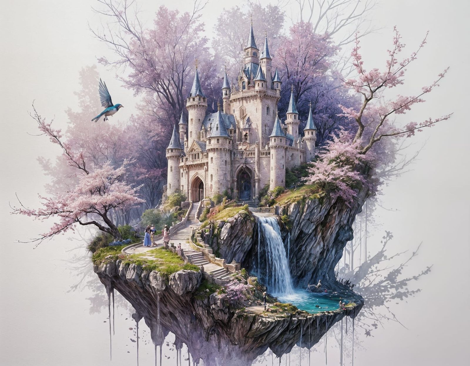 Fantasy Fairy Castle on Cherry Blossom Hill