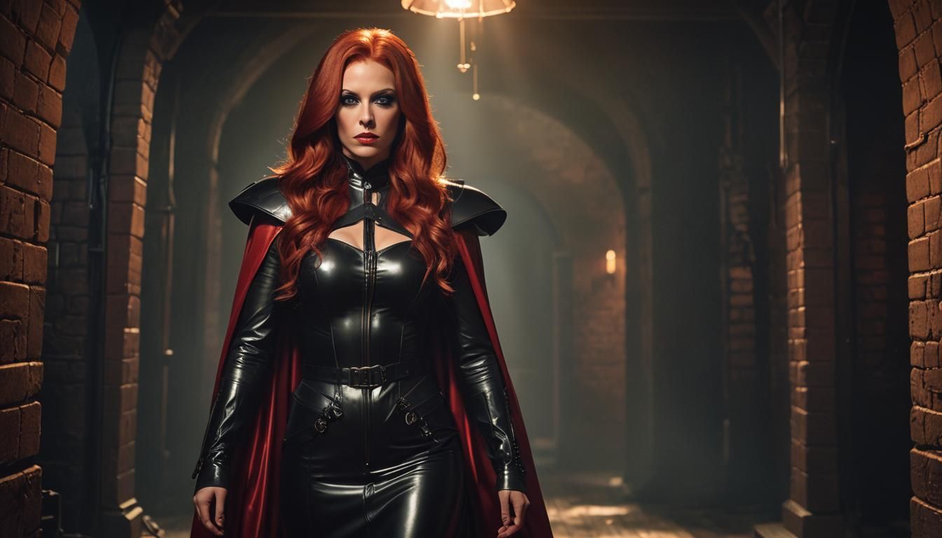 Dominatrix in Dungeon, Hyperdetailed Digital Matte Painting