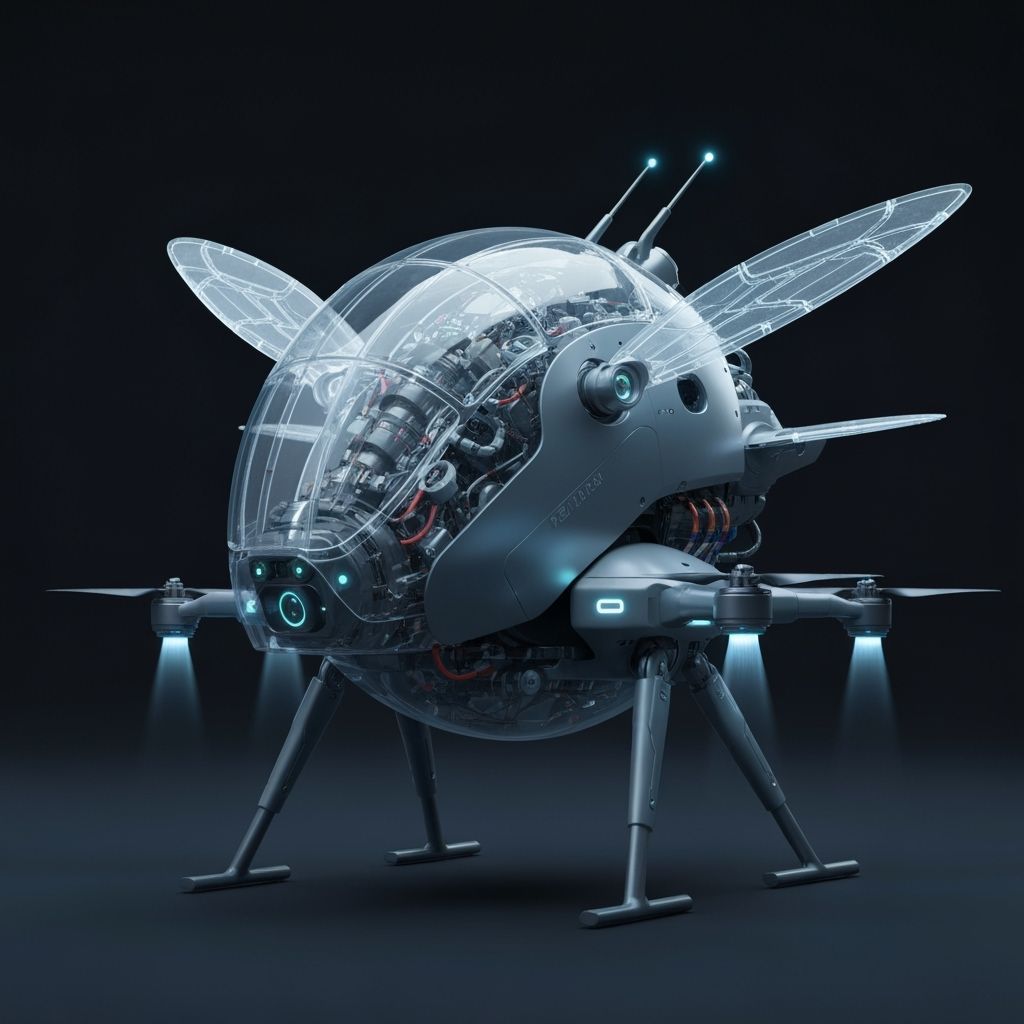 Futuristic Robotic Dragonfly Drone Fusion