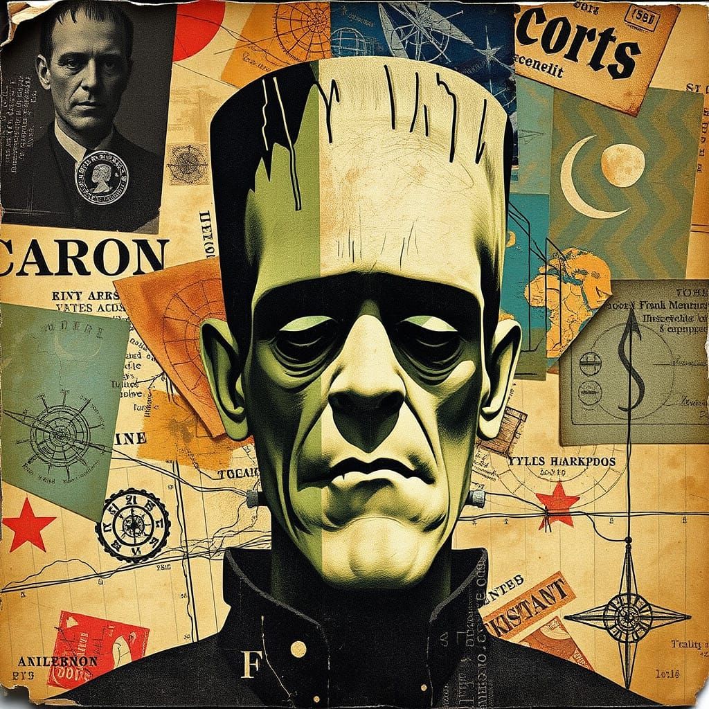 Frankenstein's Map in Constructivist Collage