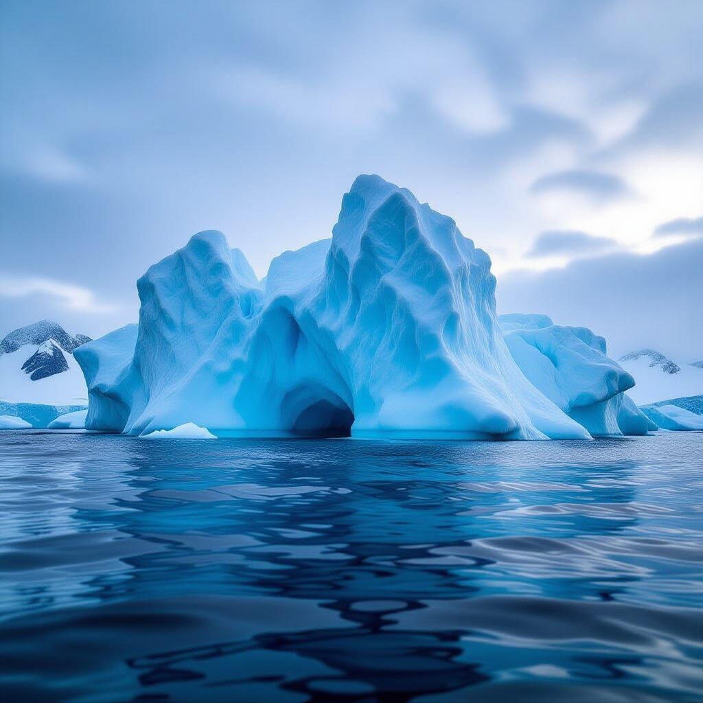Colossal Iceberg with Trench in Ethereal Light