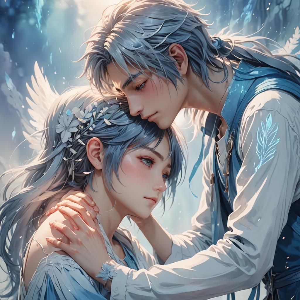 Healing Anime Hands: Gentle Touch in Watercolor