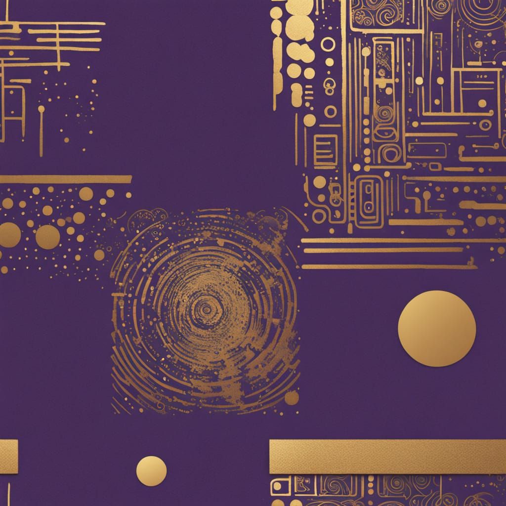 Klimt and Basquiat Inspired Mimeograph Print