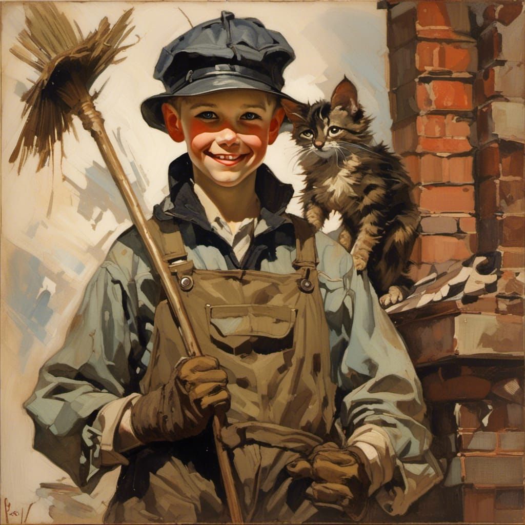 Young Chimney Sweep in Leyendecker Style