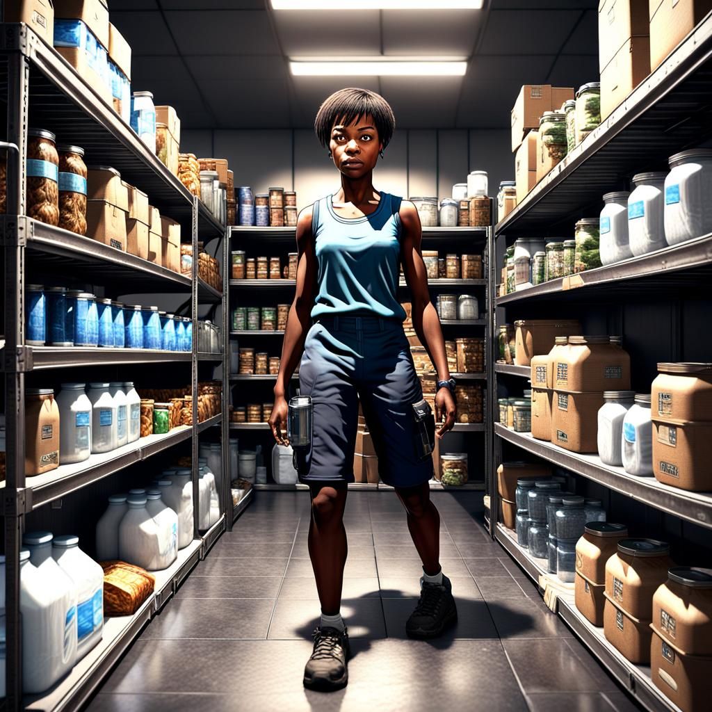 Survivalist Woman Stocks Emergency Supplies