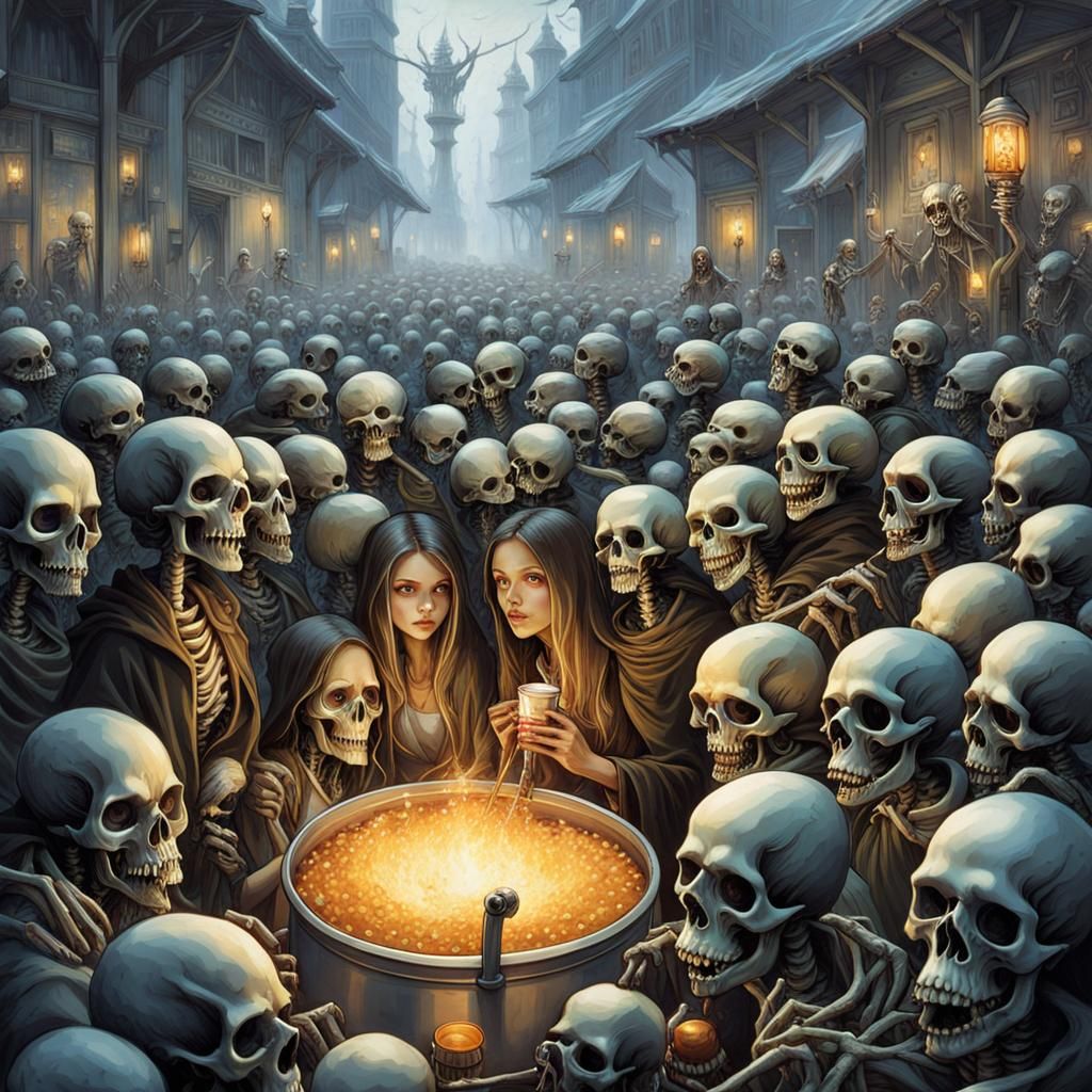 Fantasy Skeletons and Ghouls Emerge from Beer Can