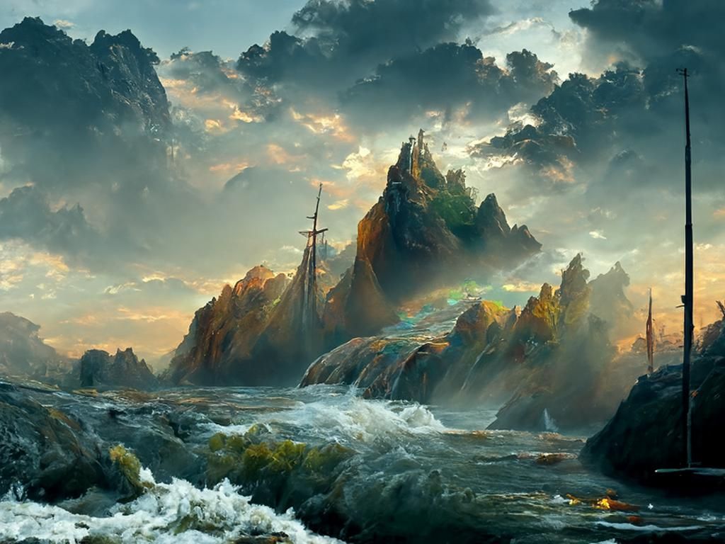 Ship Sails Dark Seas: Romantic Hyperrealism