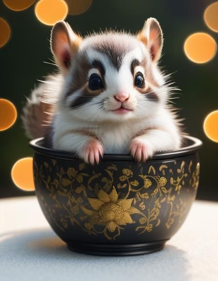 Cute Kitten Panda Squirrel Hybrid in Photorealistic Style