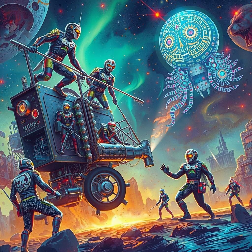 Space Bikers Install Doomsday Machine: Watercolor Style