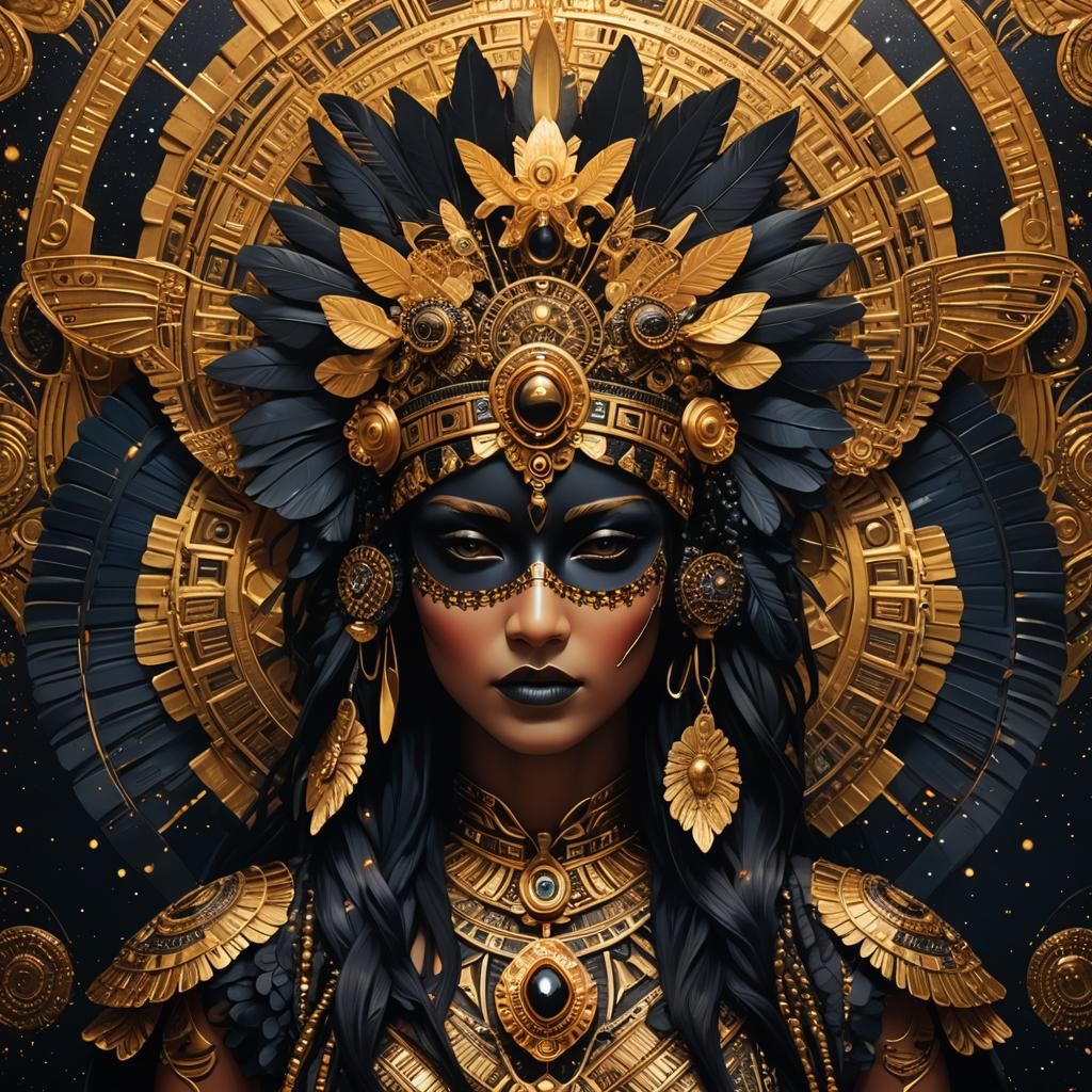 Aztec Obsidian Butterfly  Goddess Ītzpāpalōtl altar piece by...