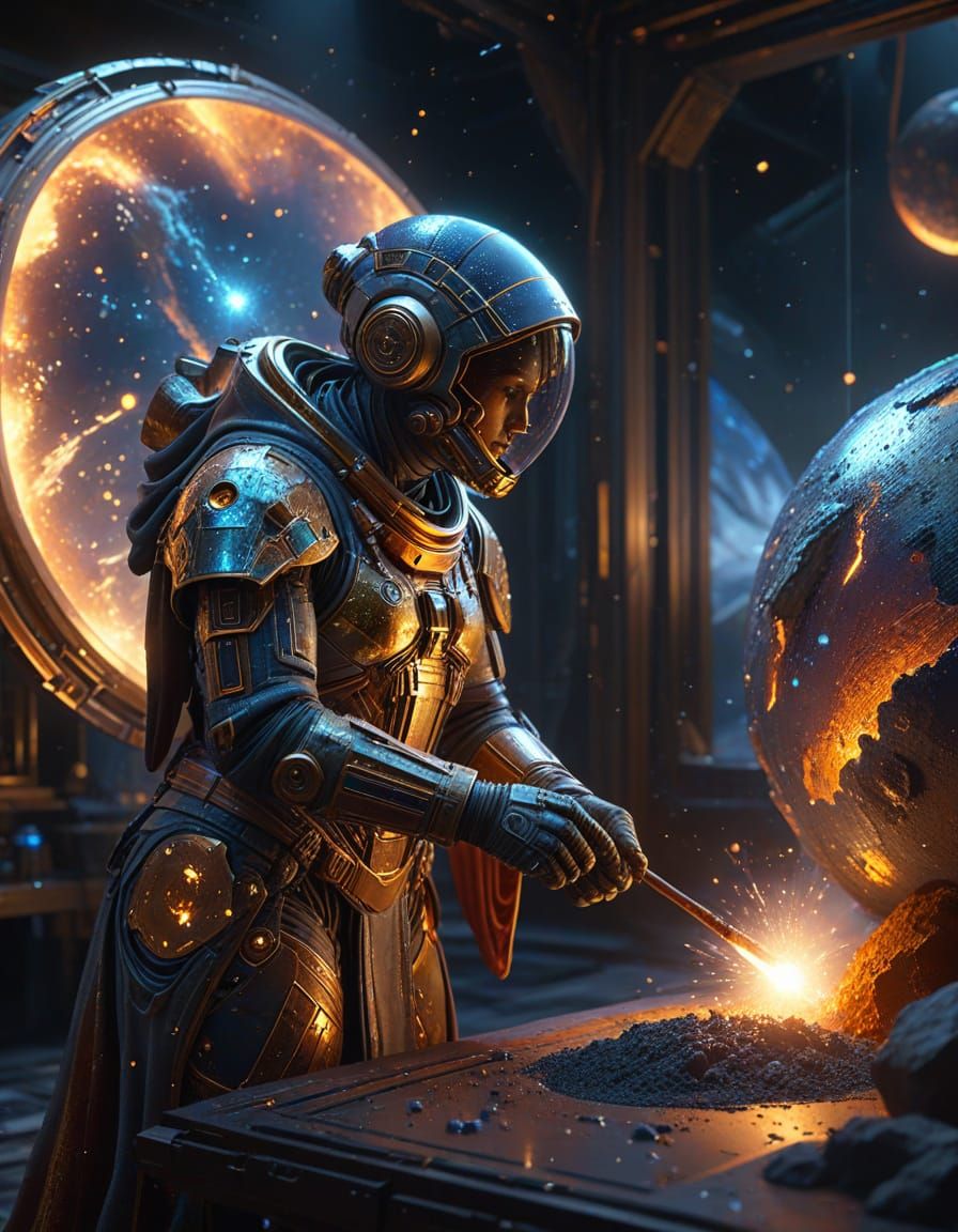 Celestial Sculptor Creates Asteroid Art in Zero-Gravity Work...