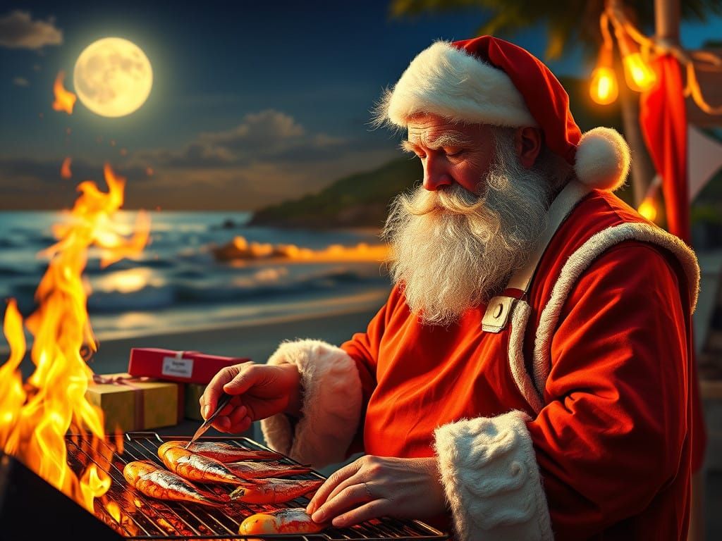 Santa , Australian Christmas eve