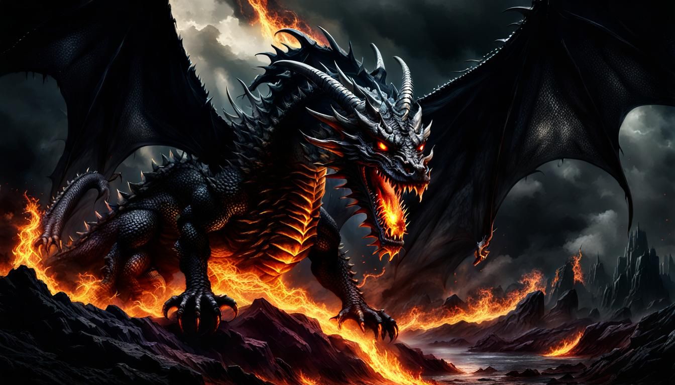 Black Dragon God of Destruction in Hell